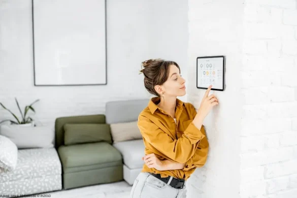 Hausautomation im modernen Zuhause mit smarter Steuerung per Wanddisplay